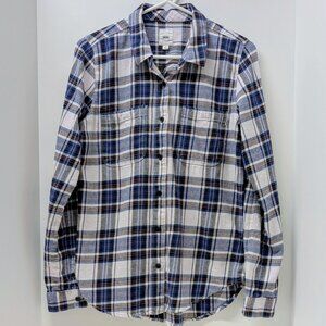 Vans Meridian Plaid Flannel Button Down Shirt in Blue & White